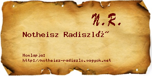 Notheisz Radiszló névjegykártya